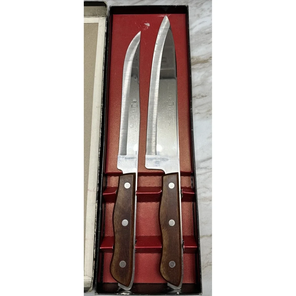 Japan 2 Piece Elegance Boxed‎ Deluxe Carving Set by Royal Chef's Knife Set VTG